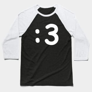 Cat Face Emoticon :3 Baseball T-Shirt